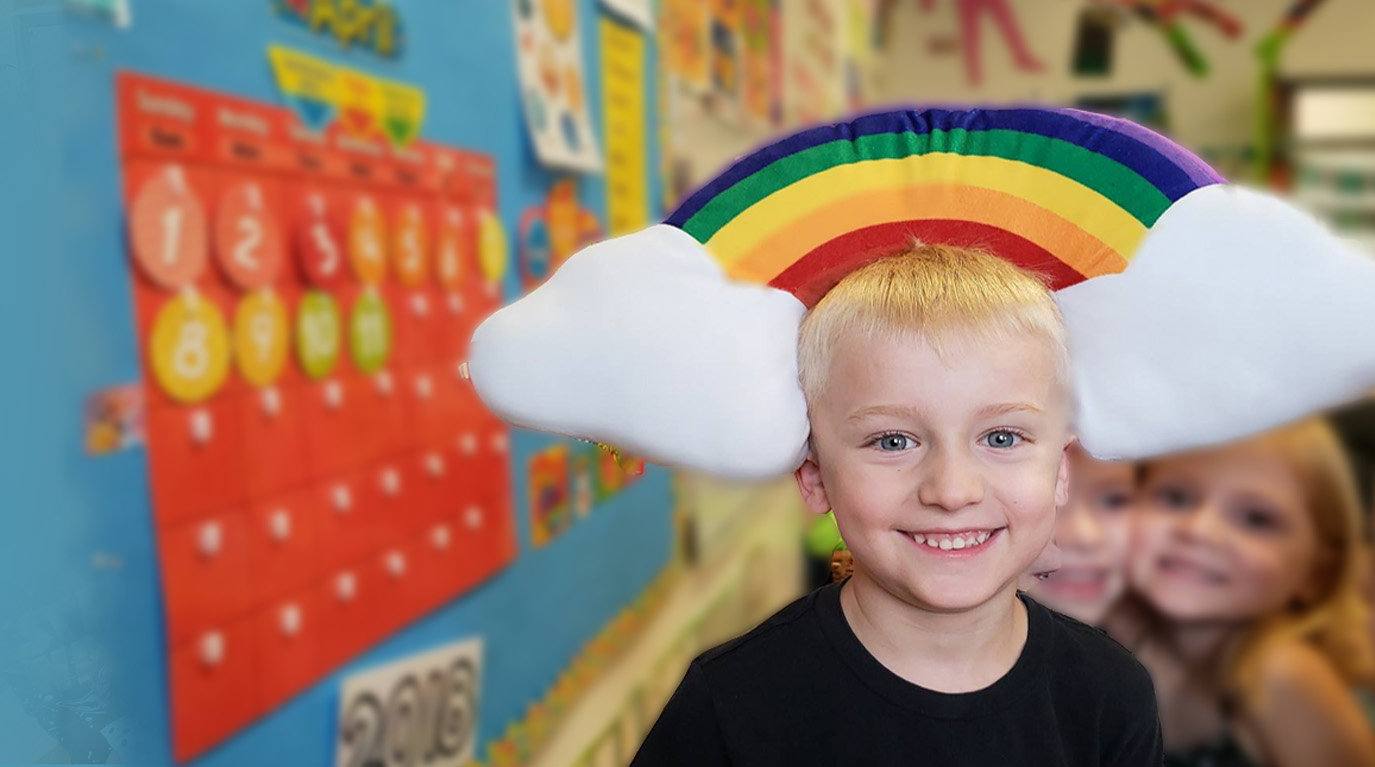 Happy preschool kids in class